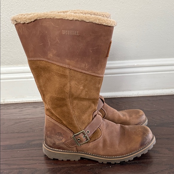 Timberland Girls Brown Leather Boots Size 6.5 - Picture 1 of 12